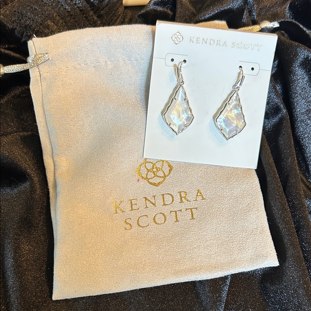 Kendra Scott Silver and Opalescent Drop Earrings